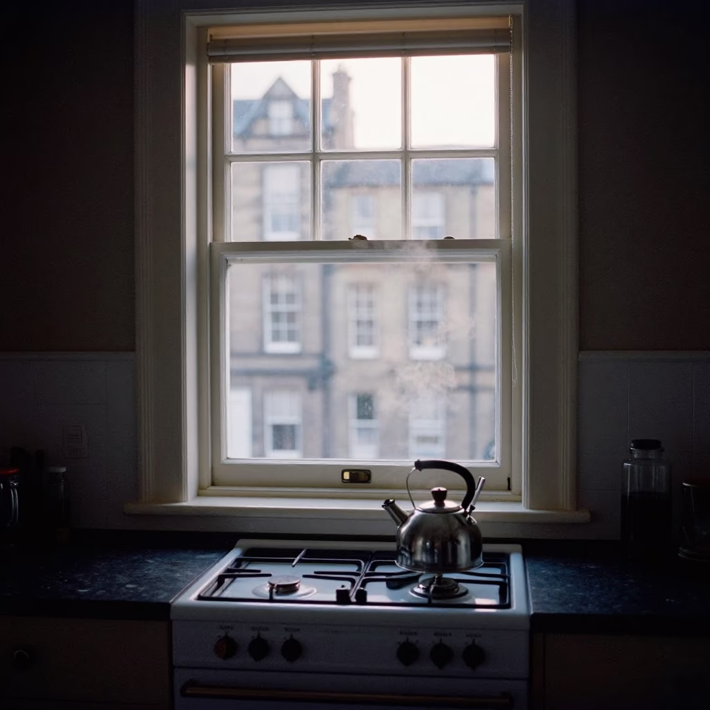 Kitchen Interior just after sunrise in Edinburgh in in Edinburgh, United Kingdom