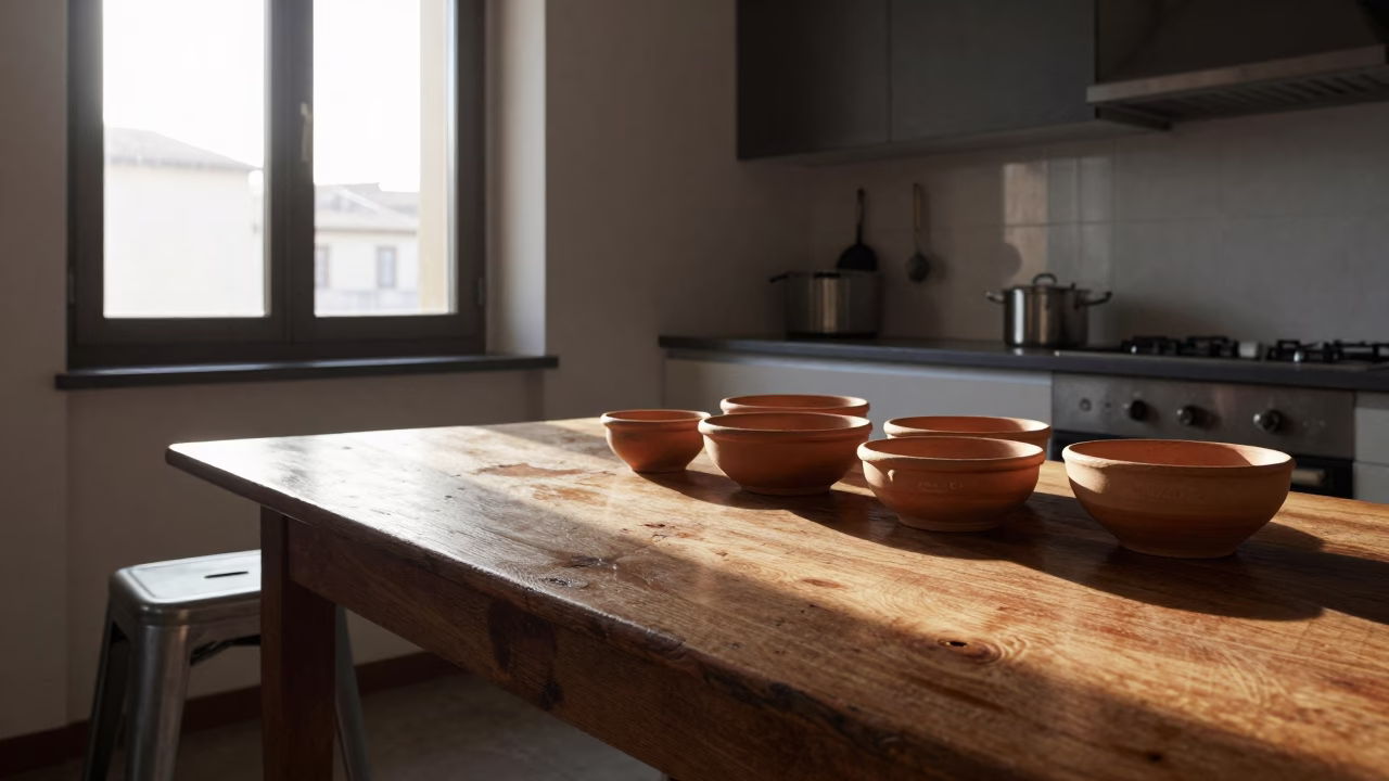 Kitchen Interior just after sunrise in Florence in in Florence, Italy