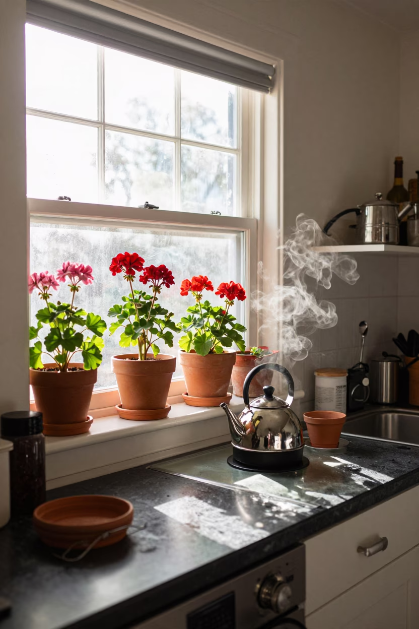 Kitchen Morning at Late Morning Light in Perth in in Perth, Western Australia, Australia