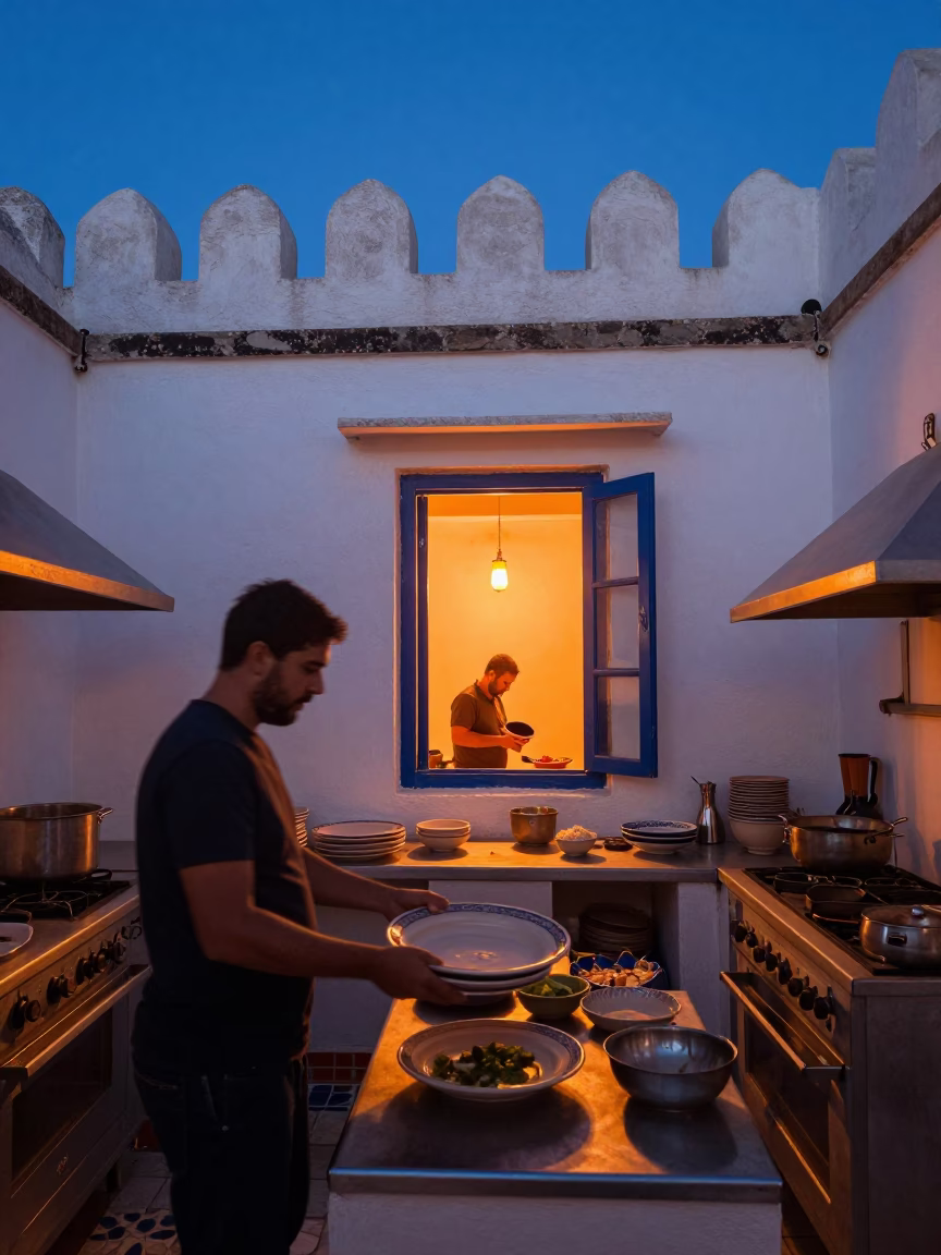 Kitchen Preparation in Essaouira in in Essaouira, Morocco