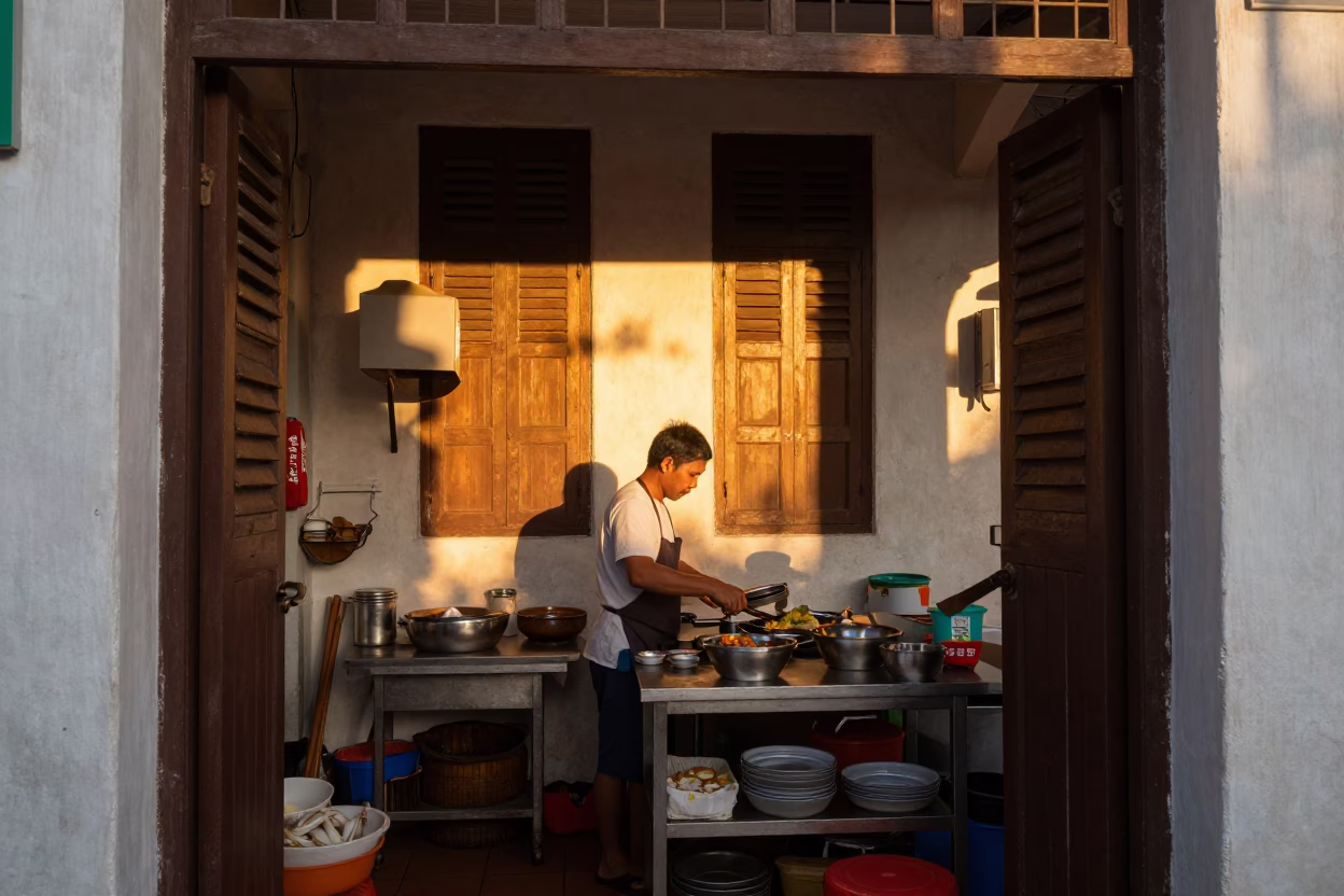 Kitchen Preparation in George Town in in George Town, Malaysia