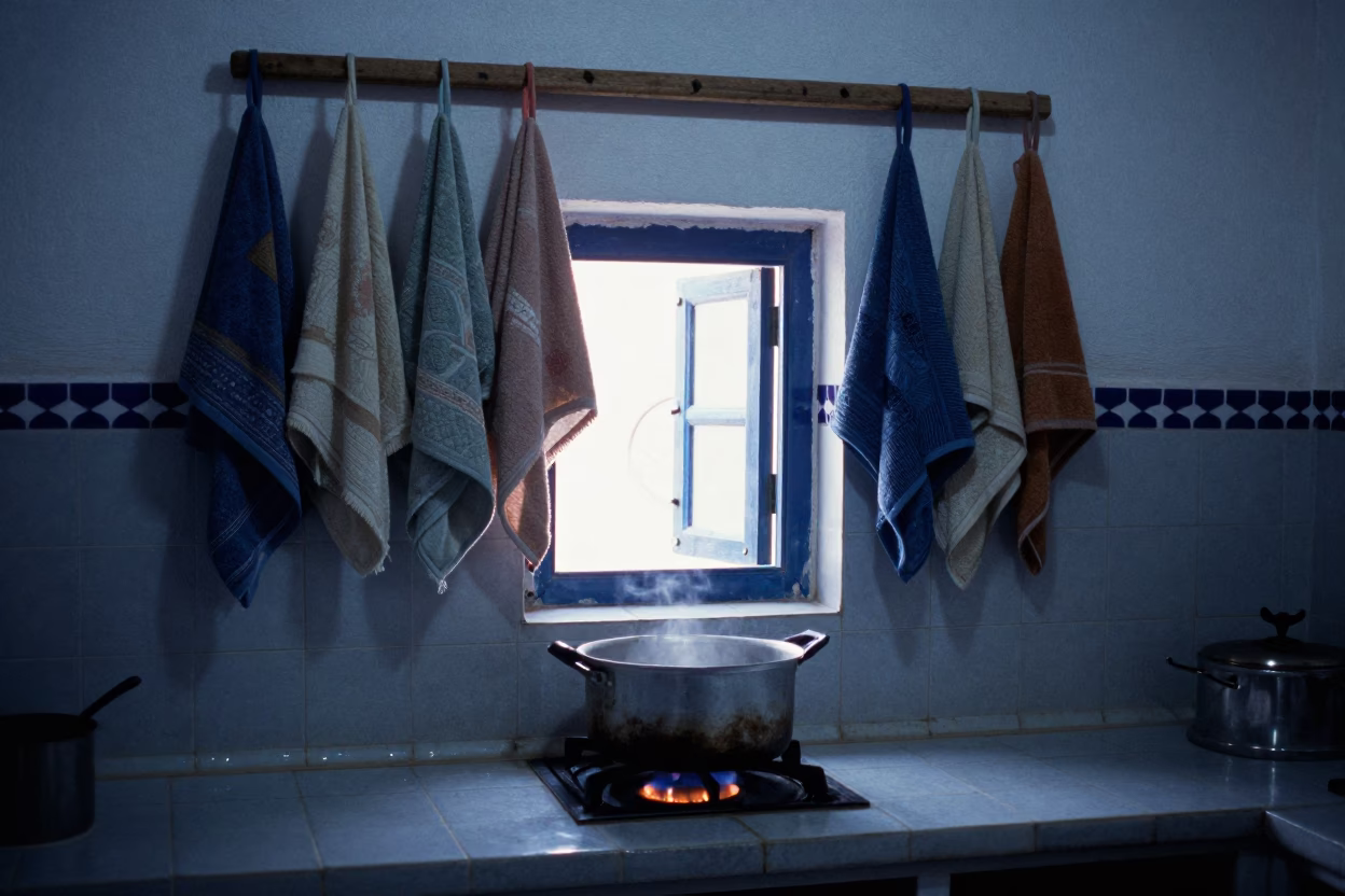 Kitchen Scene at Early Morning Light in Marrakech in in Marrakech, Morocco