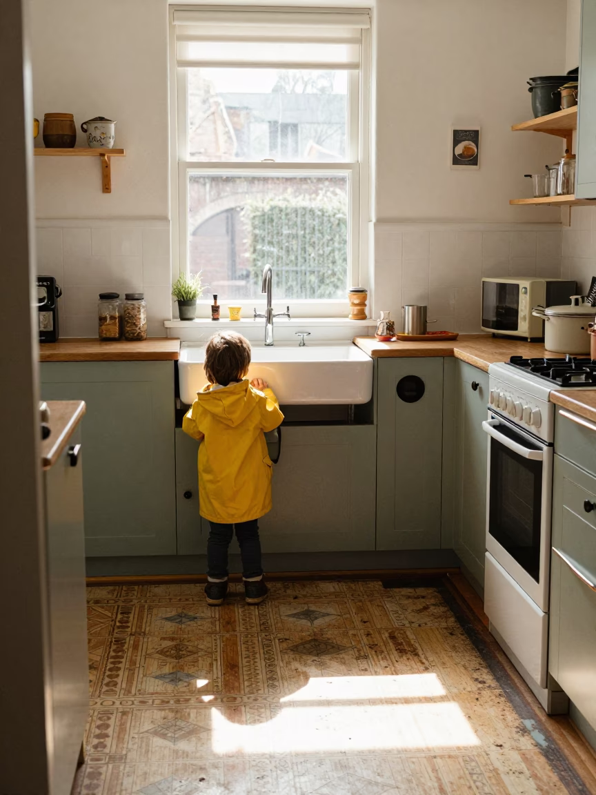 Kitchen Scene at Midday Light in Bristol in in Bristol, United Kingdom