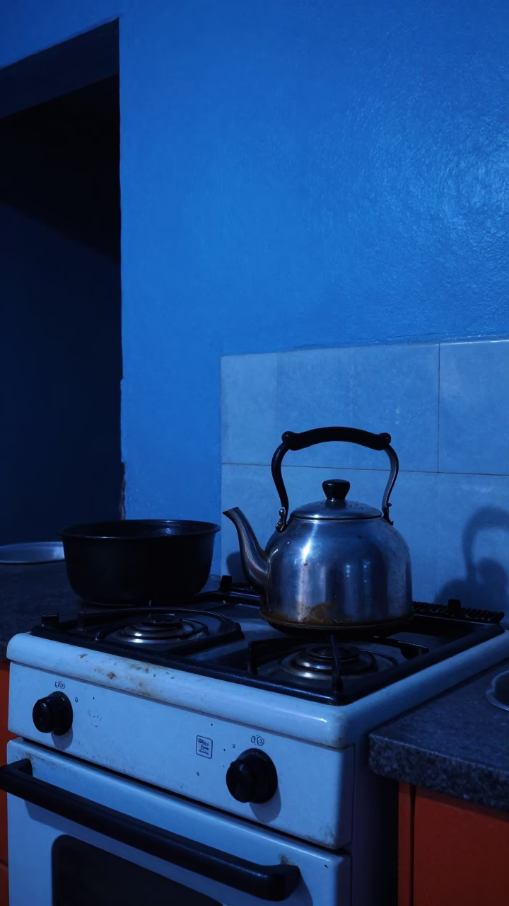 Kitchen Scene at The Last Blue Light Of Evening in Nairobi in in Nairobi, Kenya