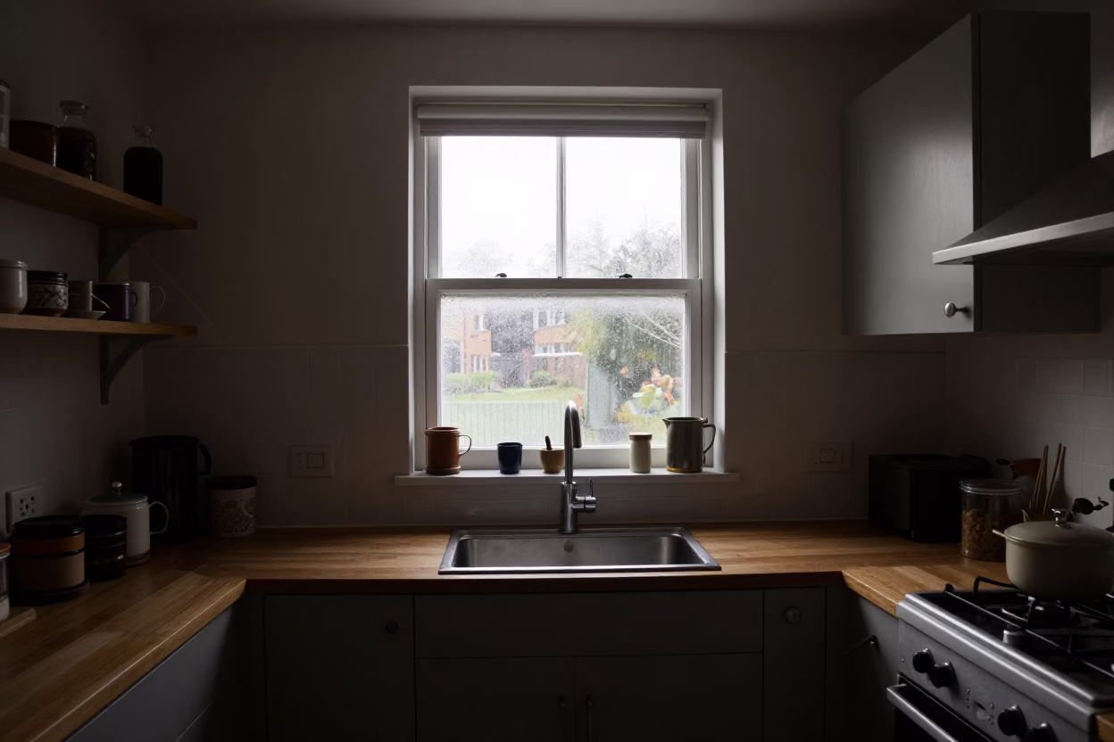 Kitchen Scene in Bristol at The Early Afternoon Light in in Bristol, United Kingdom