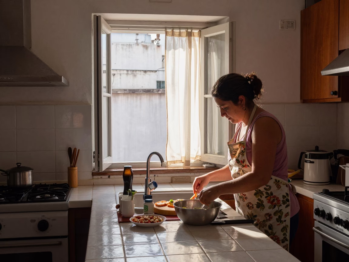 Kitchen Scene in Buenos Aires at The Early Afternoon Light in in Buenos Aires, Argentina