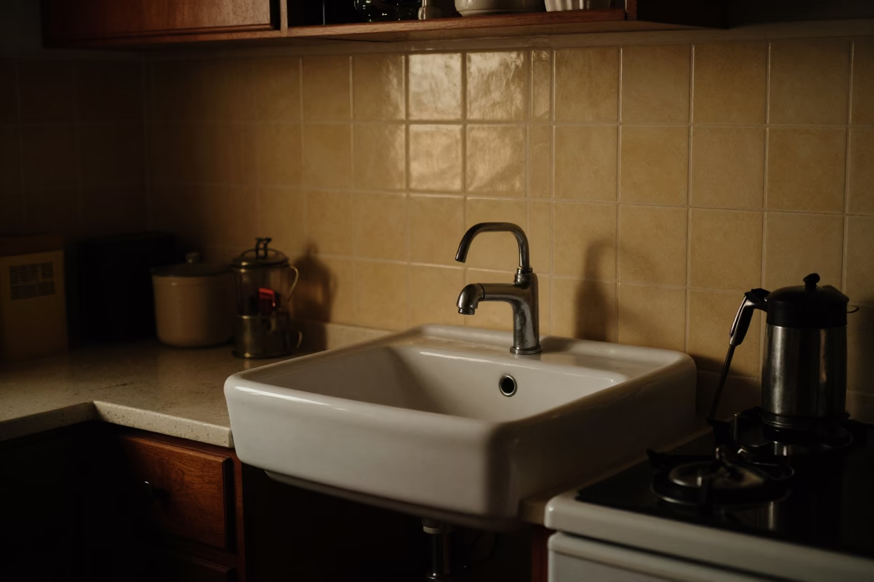 Kitchen Scene in Cape Town at Deep In The Night Light in in Cape Town, South Africa