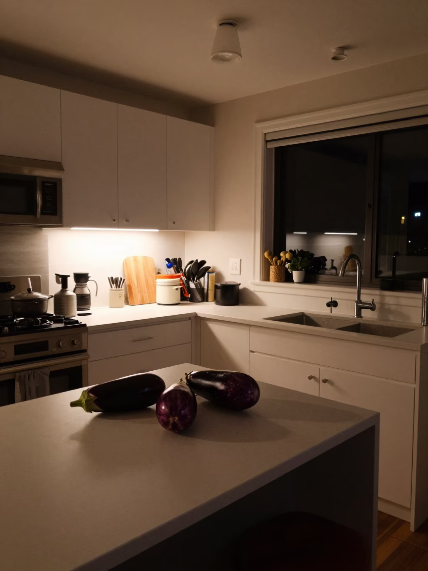 Kitchen Scene in Christchurch at Deep In The Night Light in in Christchurch, New Zealand