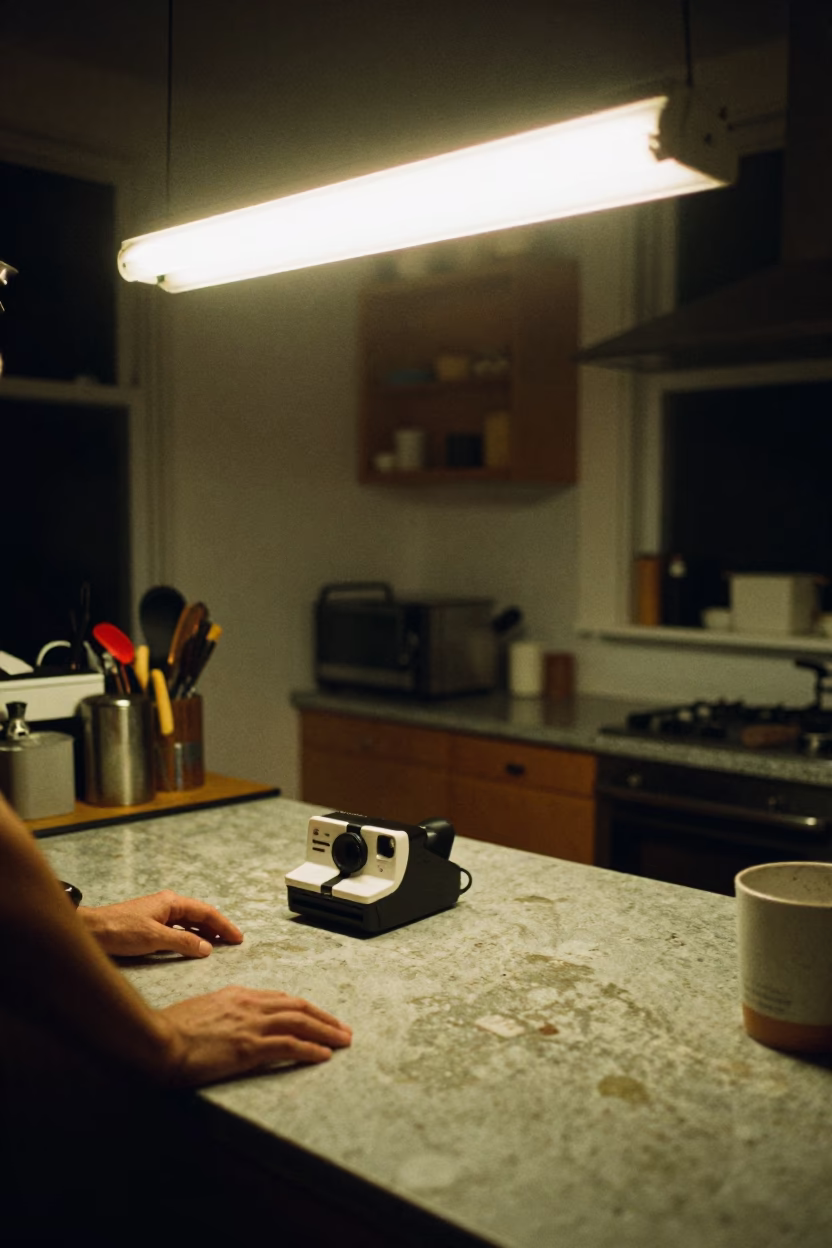 Kitchen Scene in Christchurch at Midnight Light in in Christchurch, New Zealand