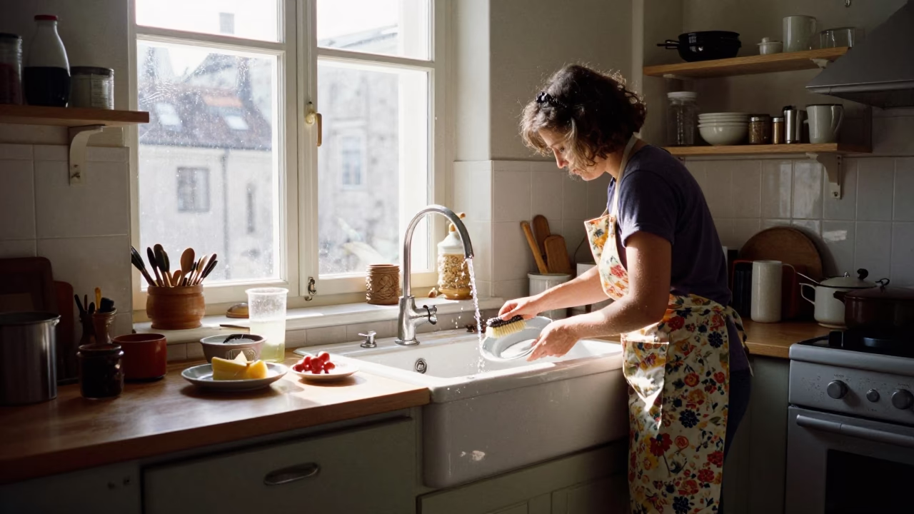 Kitchen Scene in Copenhagen at Late Morning Light in in Copenhagen, Denmark