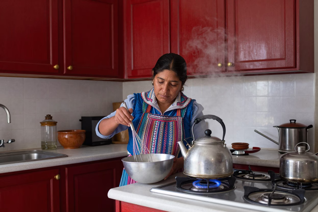Kitchen Scene in Lima at Midday Light in in Lima, Peru