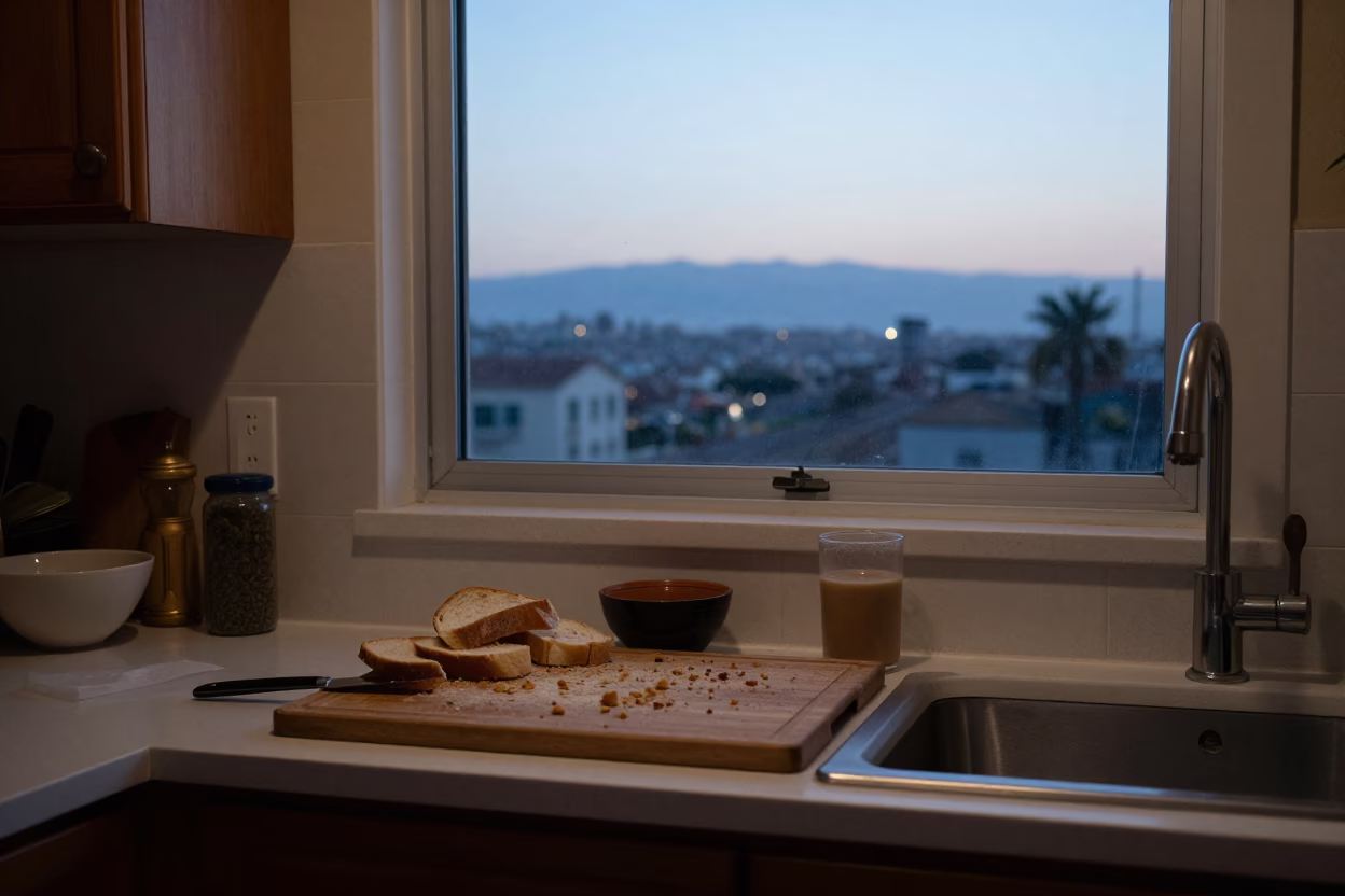 Kitchen Scene in Los Angeles at Nautical Dawn Light in in Los Angeles, California, United States