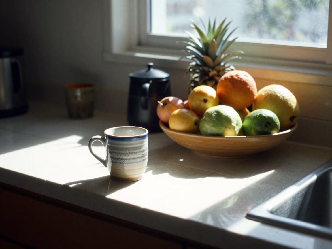 Kitchen Scene in Miami at Bright Midmorning Light in in Miami, Florida, United States