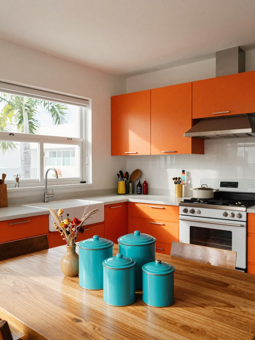 Kitchen Scene in Miami at Flat Noon Light in in Miami, Florida, United States