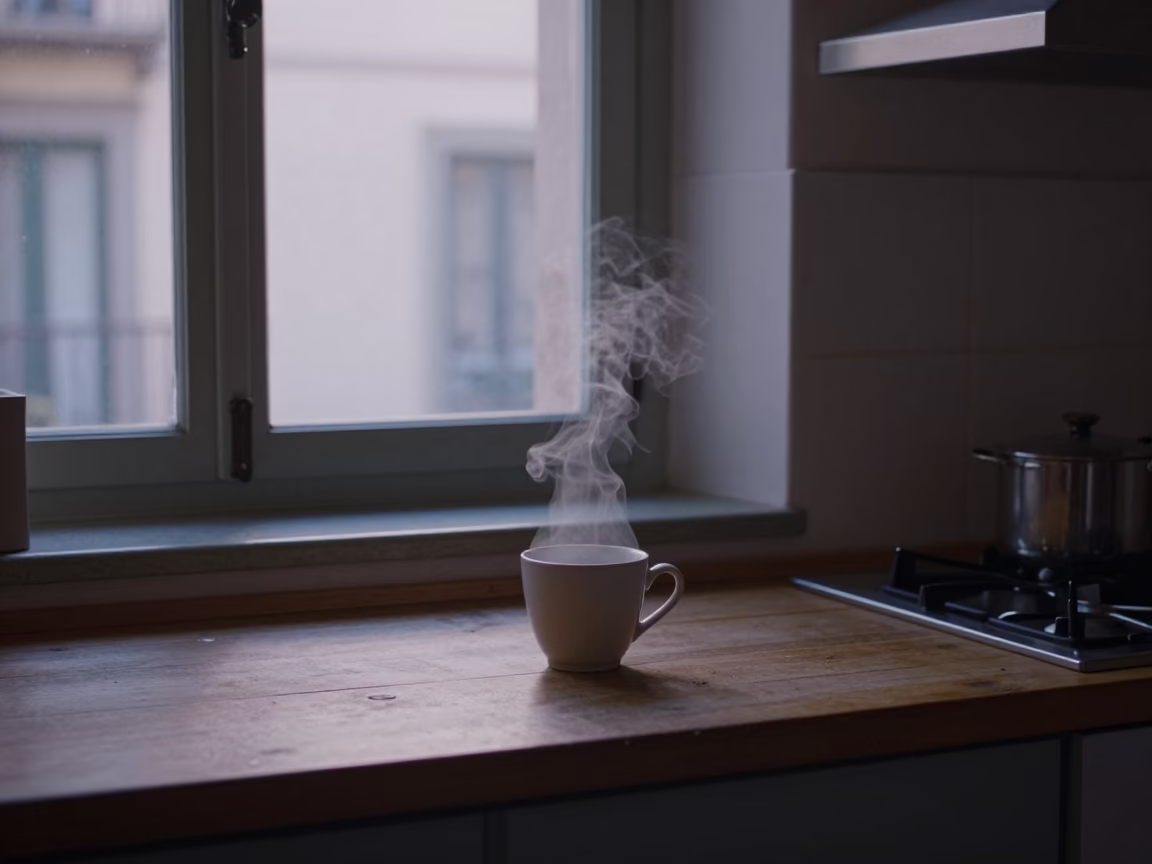 Kitchen Scene in Naples at The Early Evening Light in in Naples, Italy