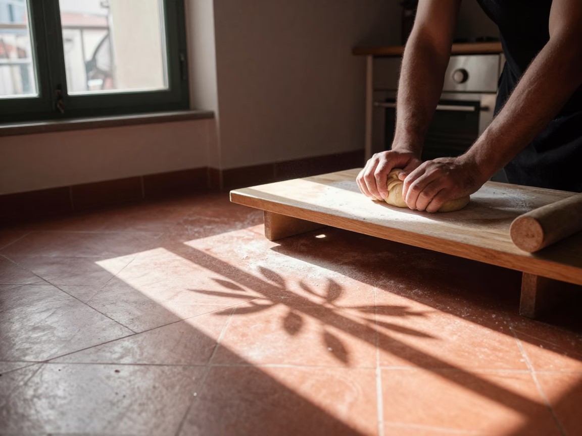 Kitchen Scene in Naples at The Early Morning Light in in Naples, Italy