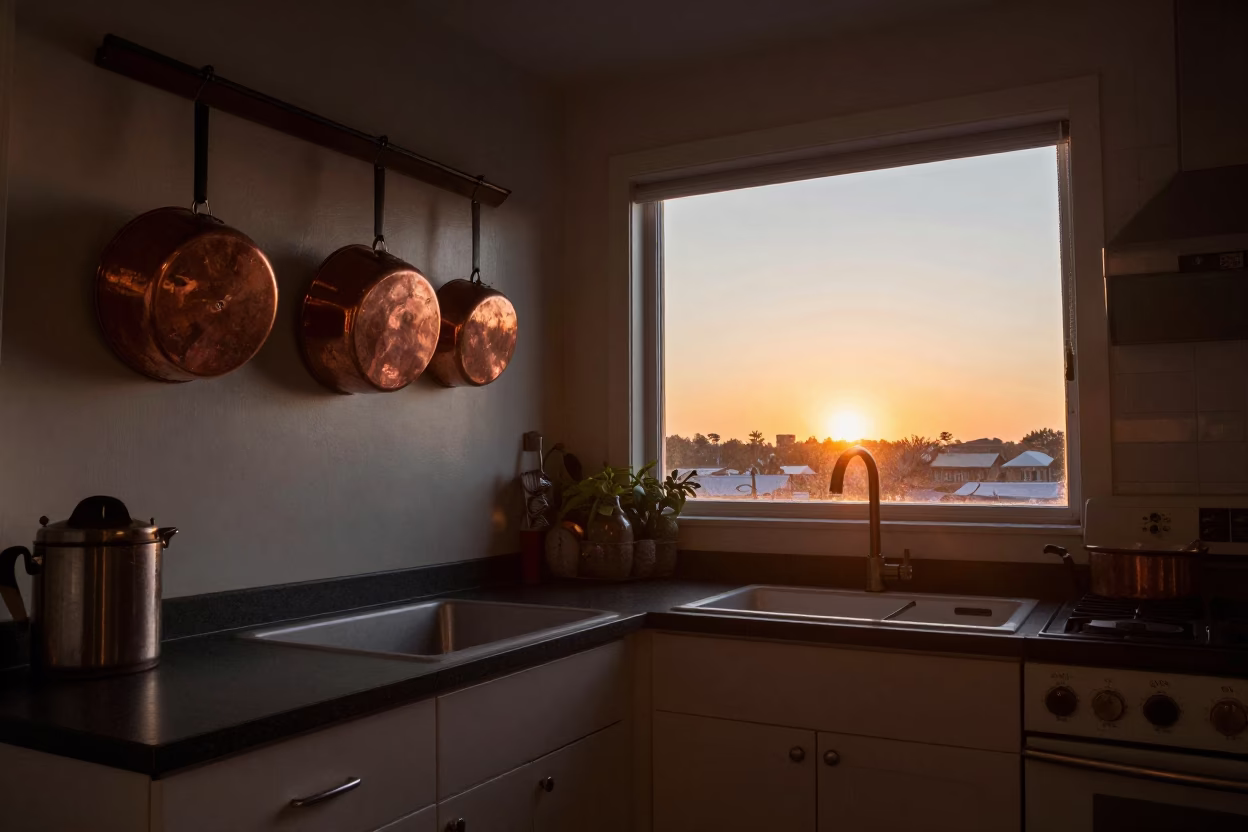 Kitchen Scene in Nashville at As The Sun Drops Toward The Horizon in in Nashville, Tennessee, United States