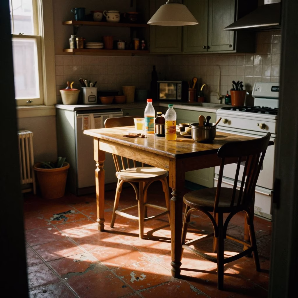 Kitchen Scene in New Orleans at Honeyed Evening Light in in New Orleans, Louisiana, United States