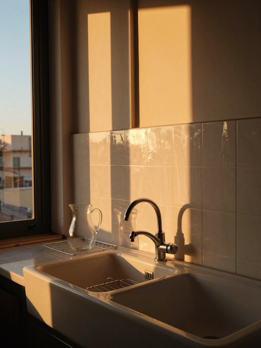 Kitchen Scene in Palermo at Sunset Light in in Palermo, Italy
