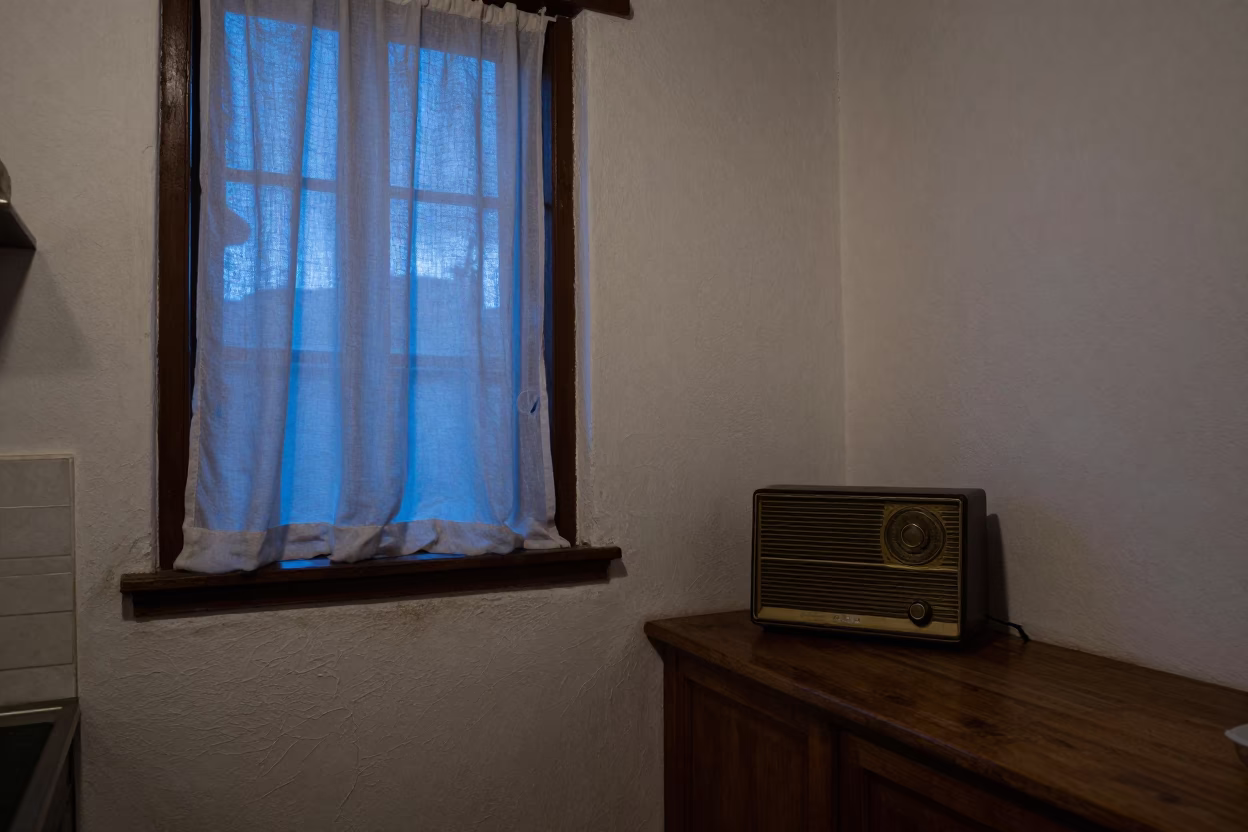 Kitchen Scene in Quito at Blue Hour in in Quito, Ecuador