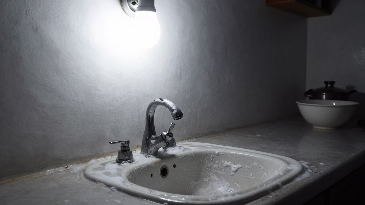Kitchen Scene in Quito at Midnight Light in in Quito, Ecuador