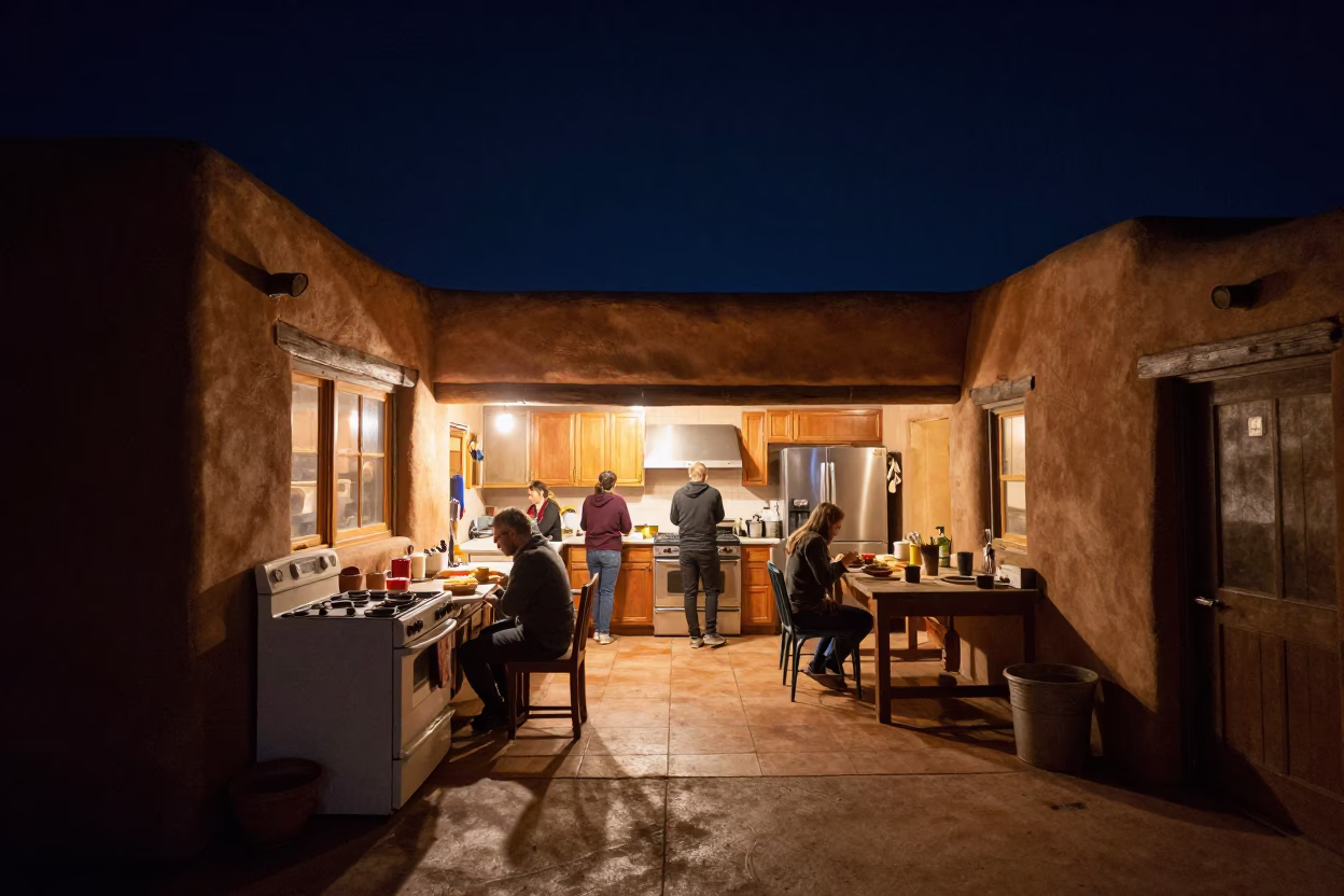 Kitchen Scene in Santa Fe at The Deepest Night Sky Light in in Santa Fe, New Mexico, United States