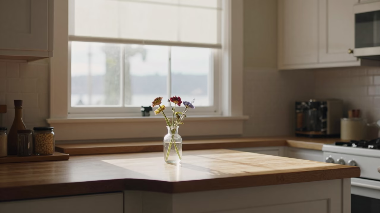 Kitchen Scene in Seattle at The Early Afternoon Light in in Seattle, Washington, United States