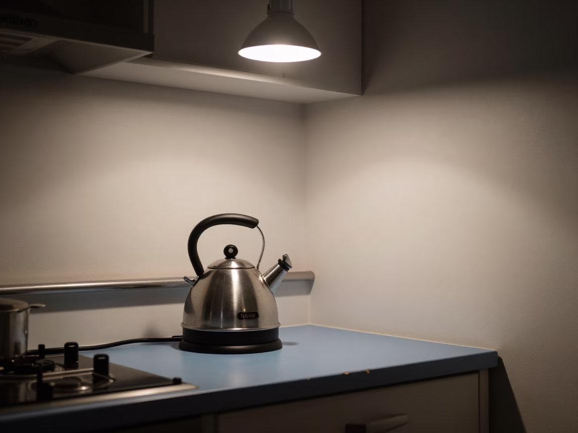 Kitchen Scene in Wellington at Midnight Light in in Wellington, New Zealand