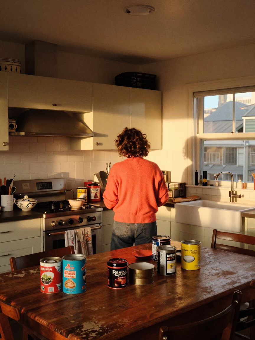 Kitchen Scene in Wellington at The Early Evening Light in in Wellington, New Zealand
