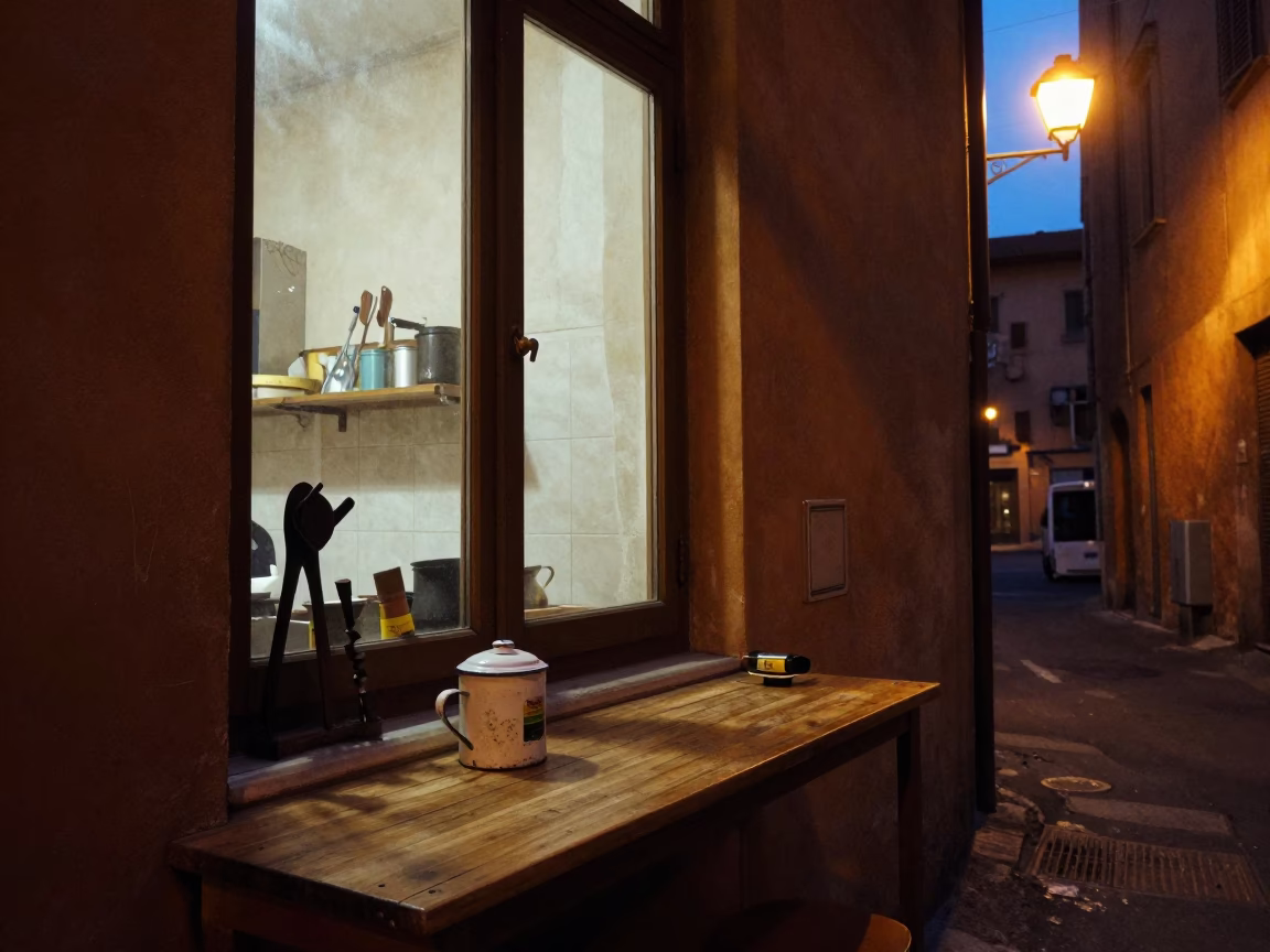 Kitchen Window in Bologna in in Bologna, Italy