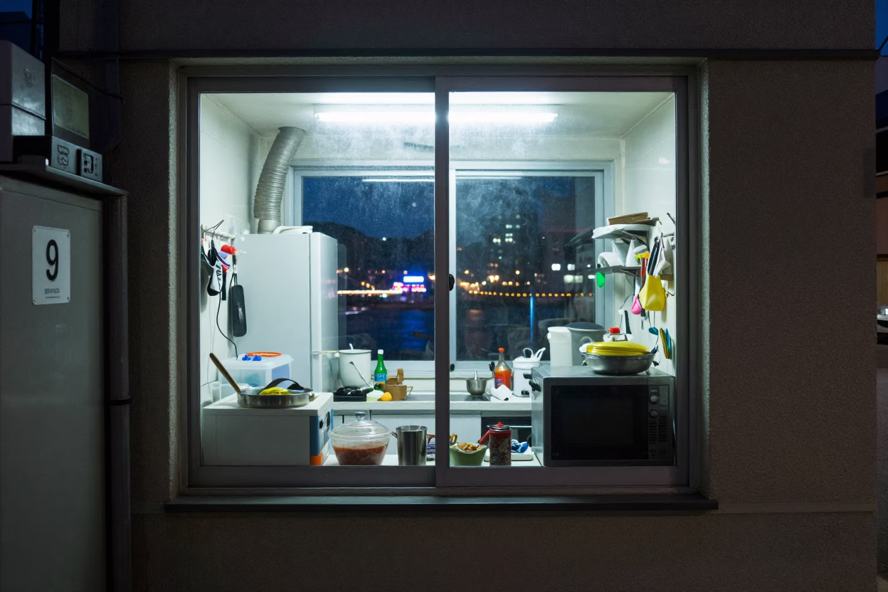 Kitchen Window in Busan in in Busan, South Korea