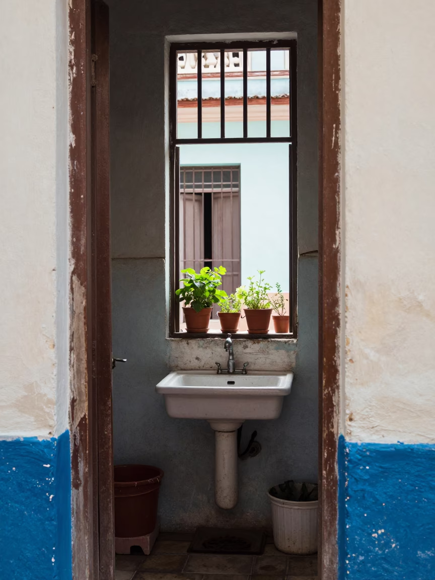 Kitchen Window in Havana in in Havana, Cuba