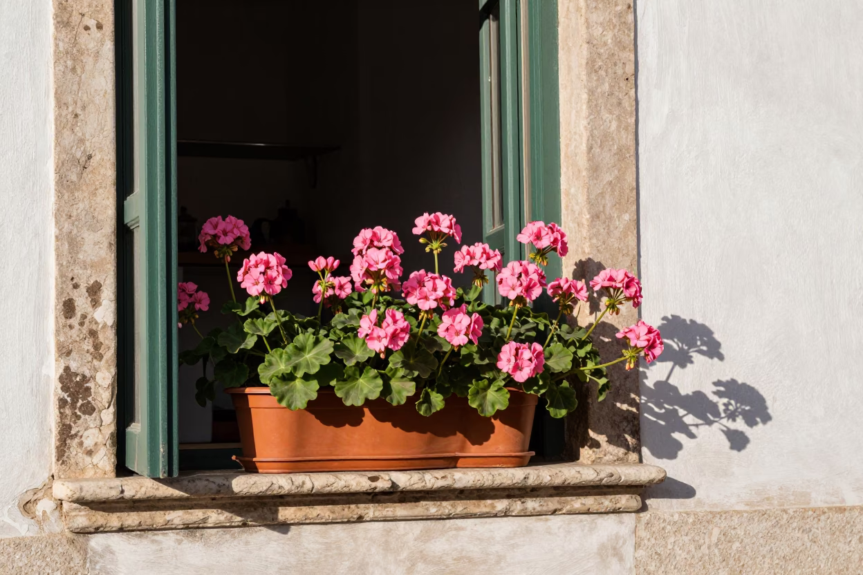 Kitchen Window in Palermo at The Early Afternoon Light in in Palermo, Italy