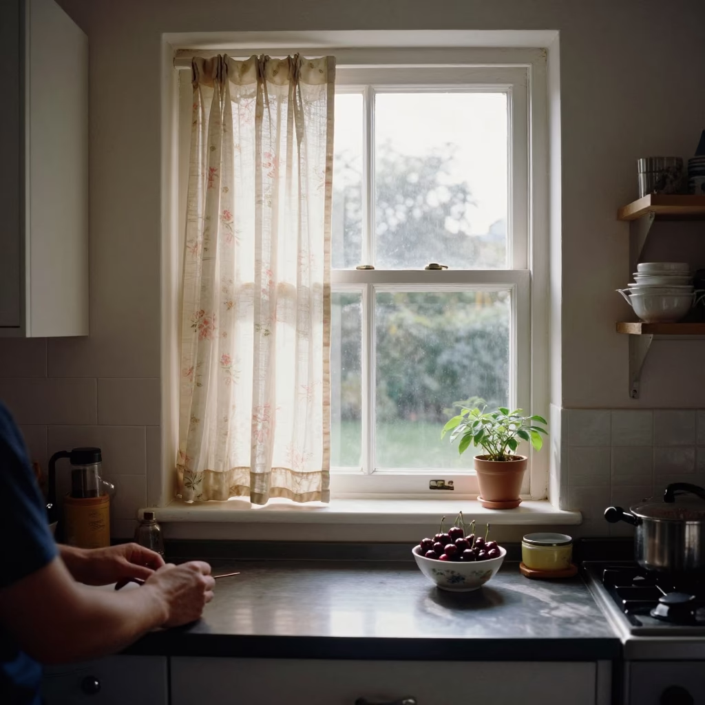 Kitchen Window just after sunrise in Bristol in in Bristol, United Kingdom