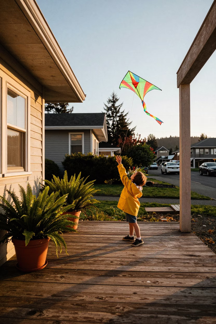 Kite in Portland at Golden Hour in in Portland, Oregon, United States