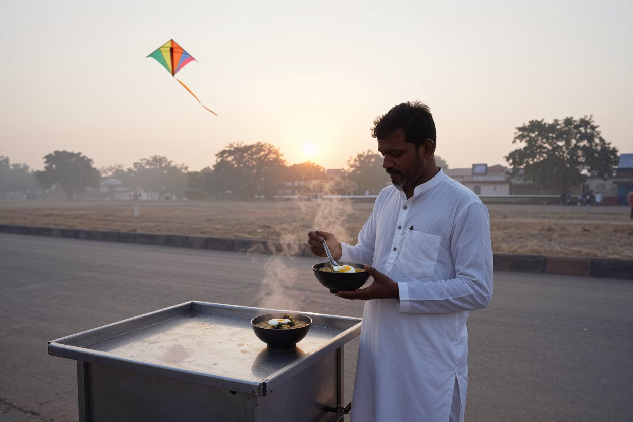 Kites at First Light Of Dawn in Delhi in in Delhi, India