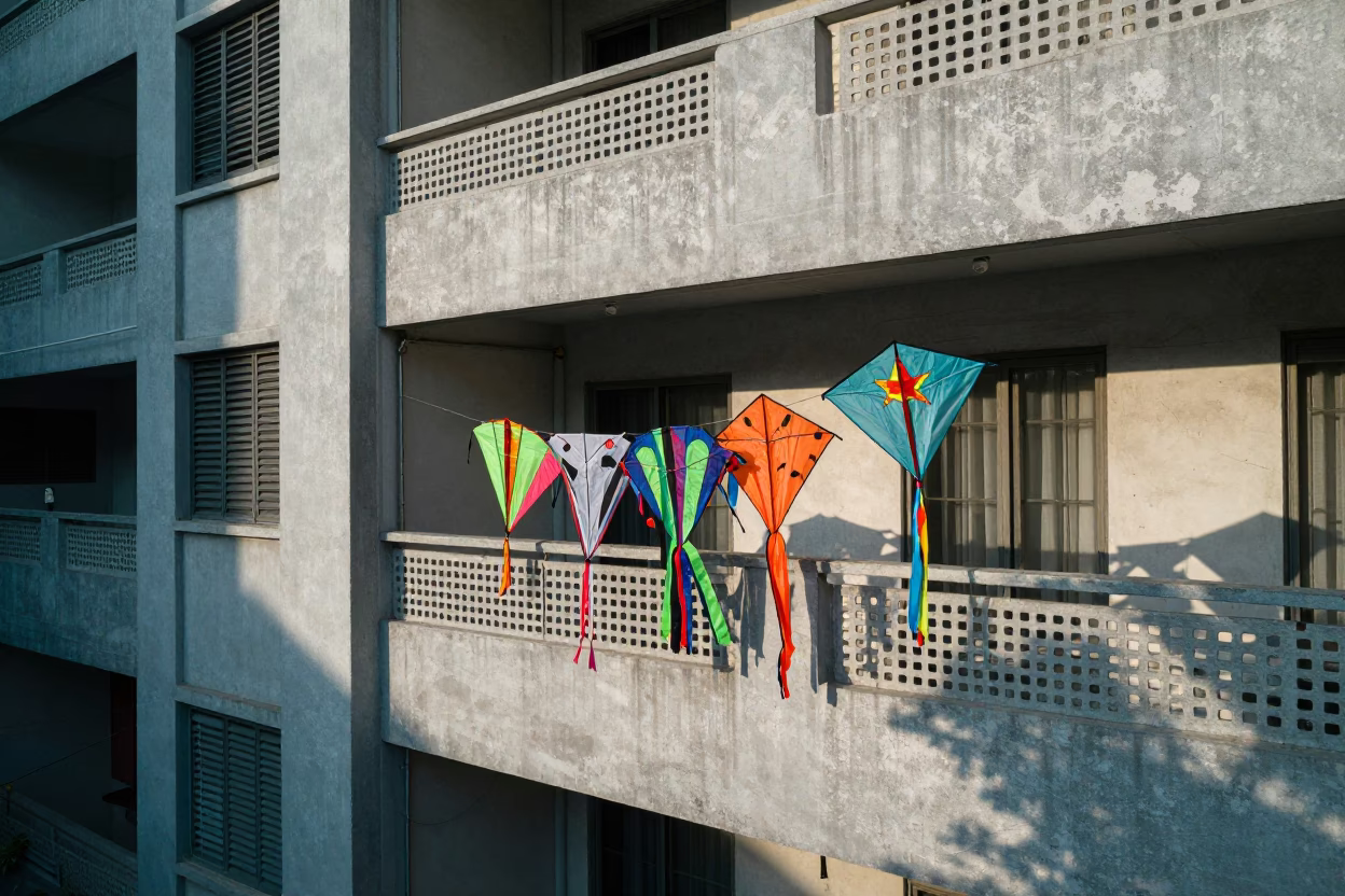 Kites Drying in Kuala Lumpur in in Kuala Lumpur, Malaysia