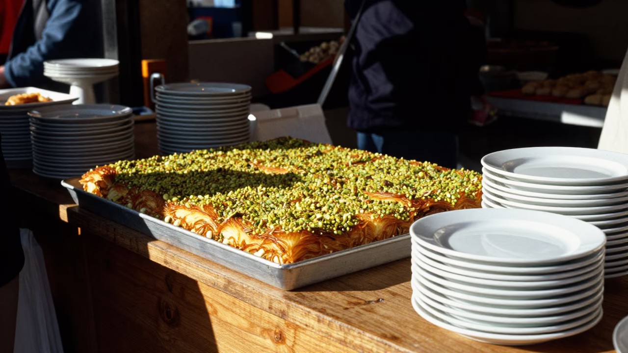 Knafeh Pastries at The Early Afternoon Light in Fez in in Fez, Morocco