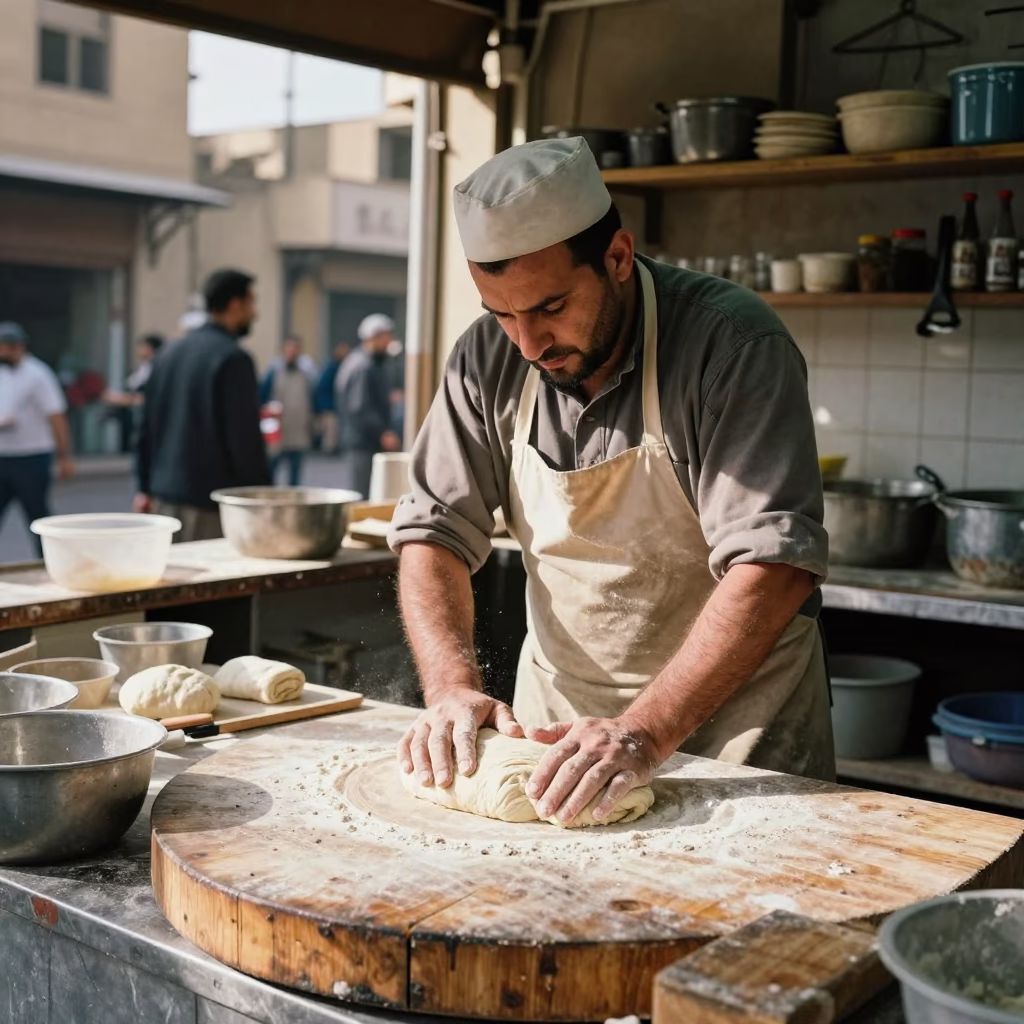 Kneading Dough in Cairo in in Cairo, Egypt