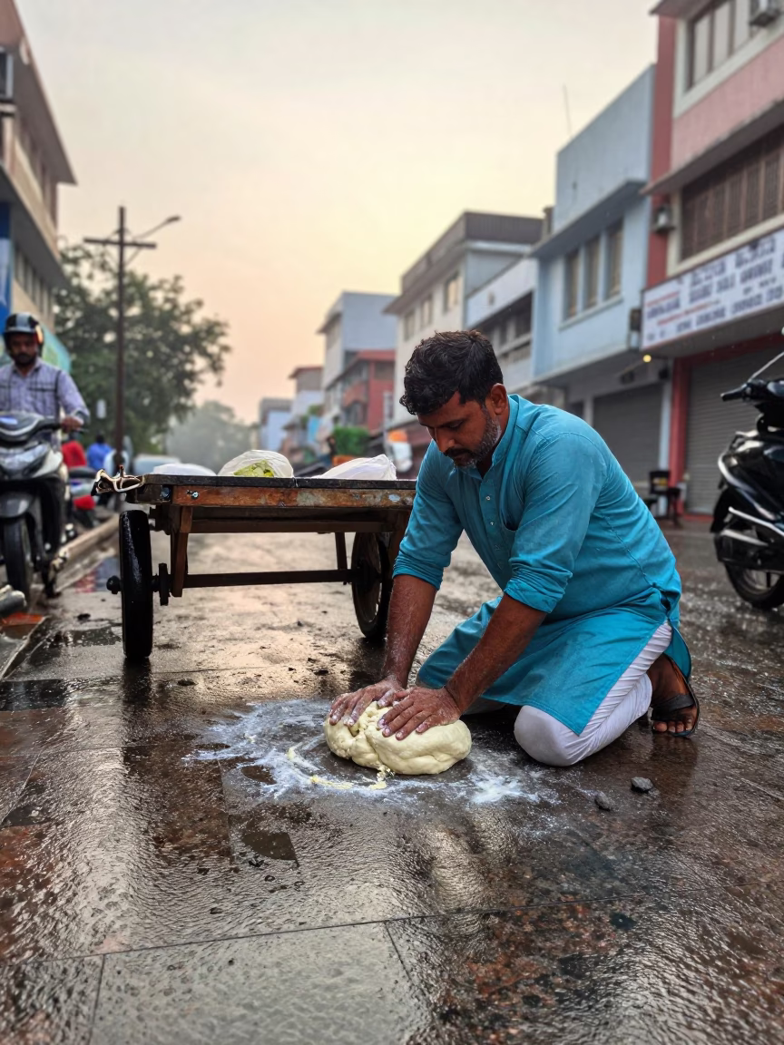 Kneading Dough in Hyderabad in in Hyderabad, India