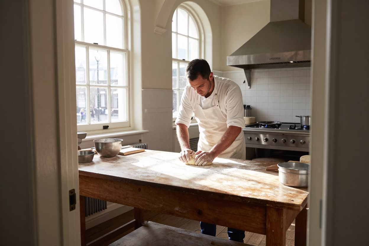Kneading Dough in London in in London, United Kingdom