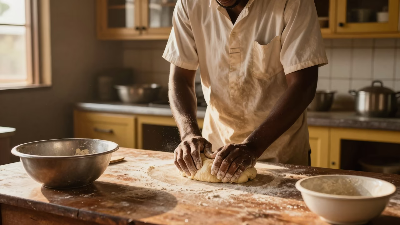 Kneading Dough in Nairobi in in Nairobi, Kenya