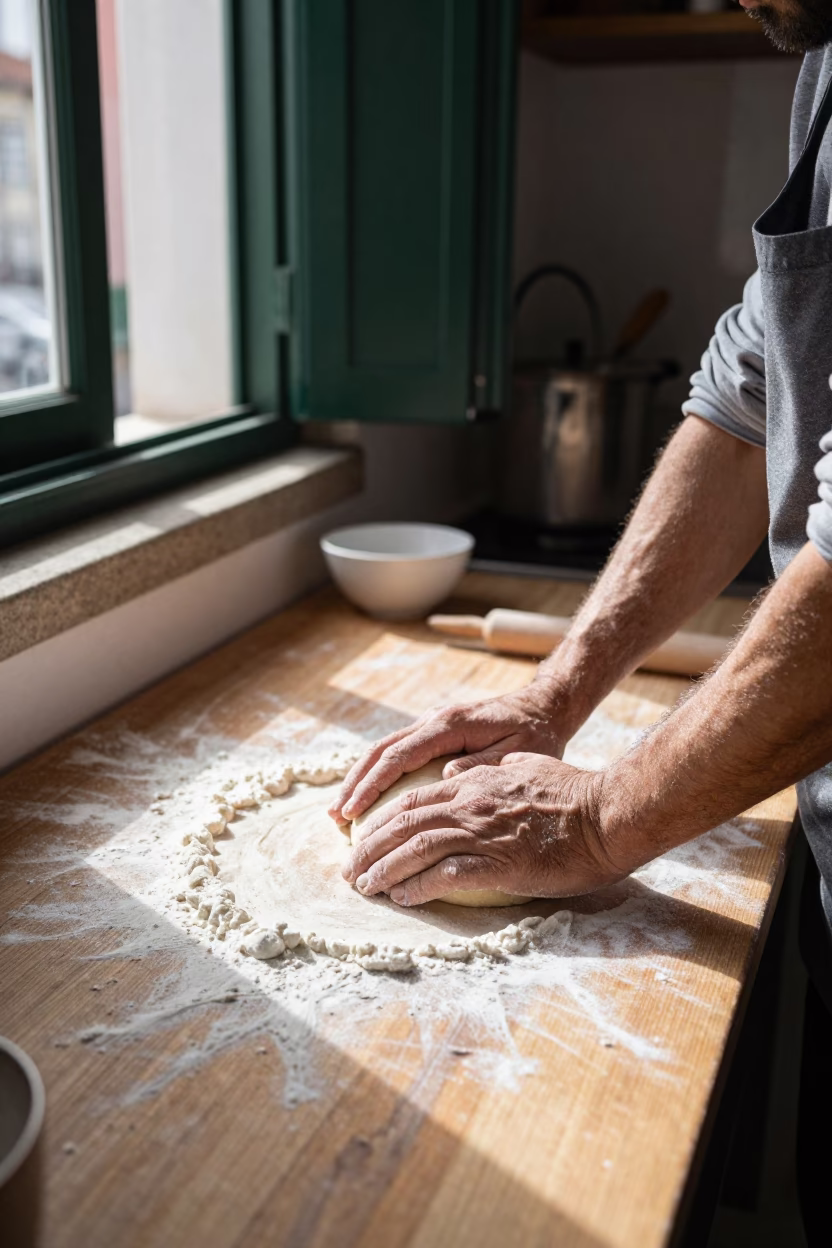 Kneading Dough in Porto in in Porto, Portugal