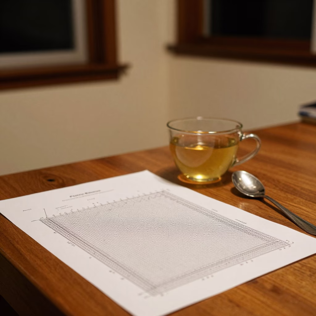 Knitting Pattern Beside Tea in Puerto Barrios Room in in a sunlit living room in Puerto Barrios