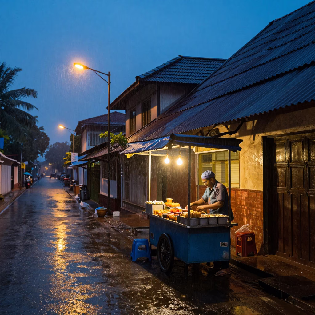 Kochi Cobbler at Dusk Light in in Kochi, India