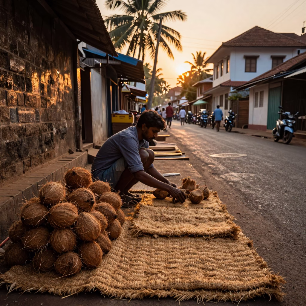 Kochi Coconuts at Golden Hour in in Kochi, India
