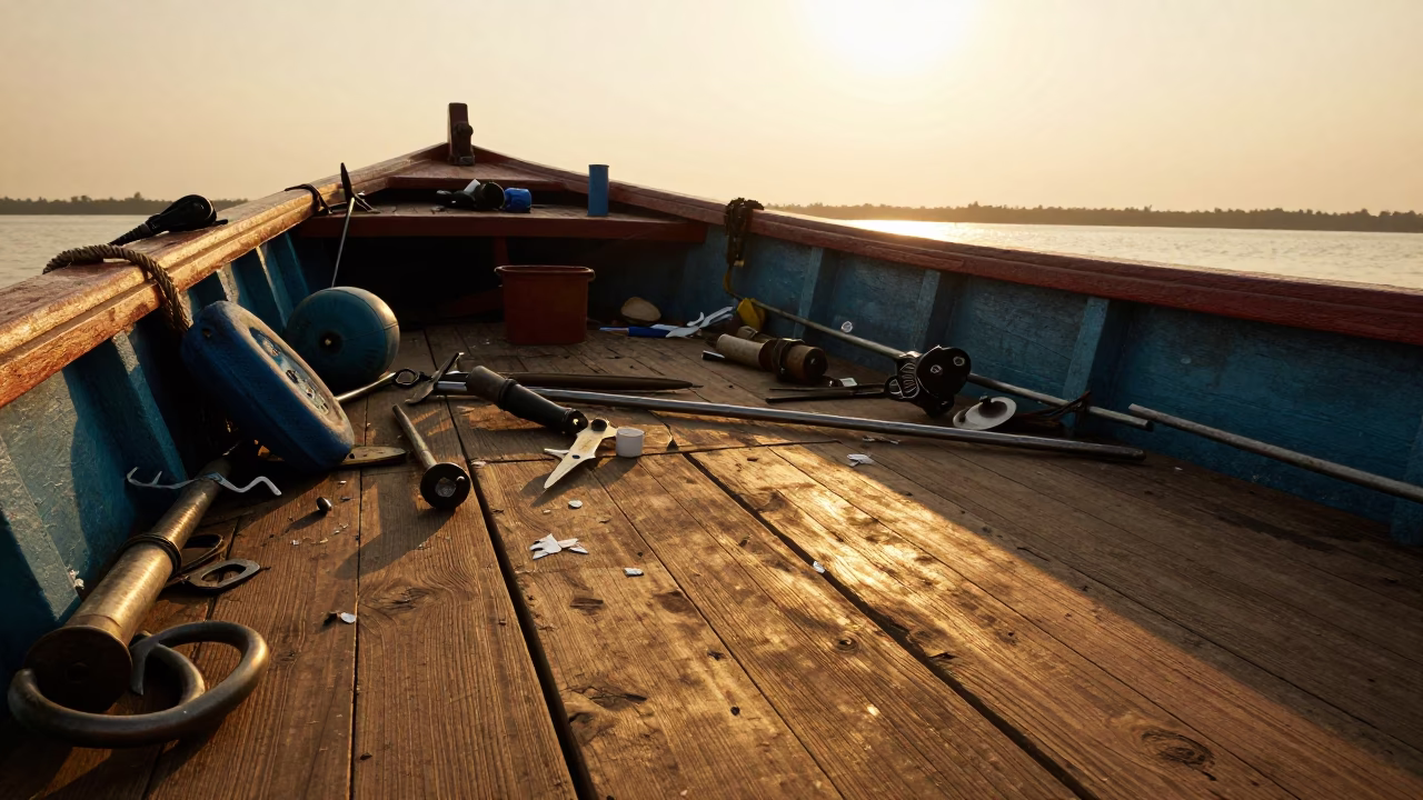 Kochi Debris at Golden Hour in in Kochi, India