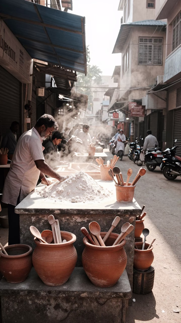 Kochi Flour Dust at Noon Light in in Kochi, India