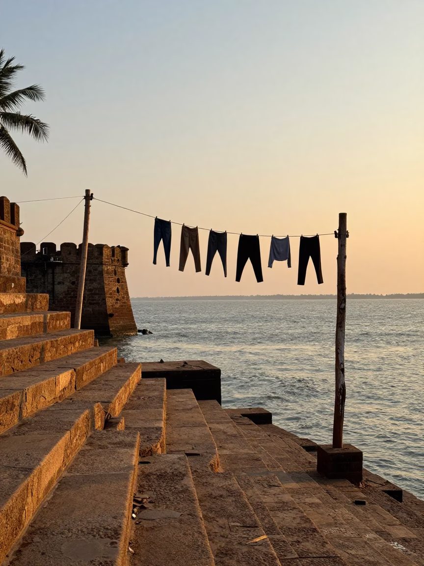 Kochi Fort Waterfront at Sunset Light in in Kochi, India