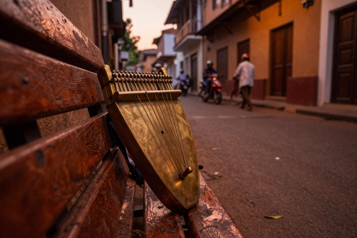 Kochi India Street Scene Copper Dusk Light Local Vendor and Traditional Elements in in Kochi, India